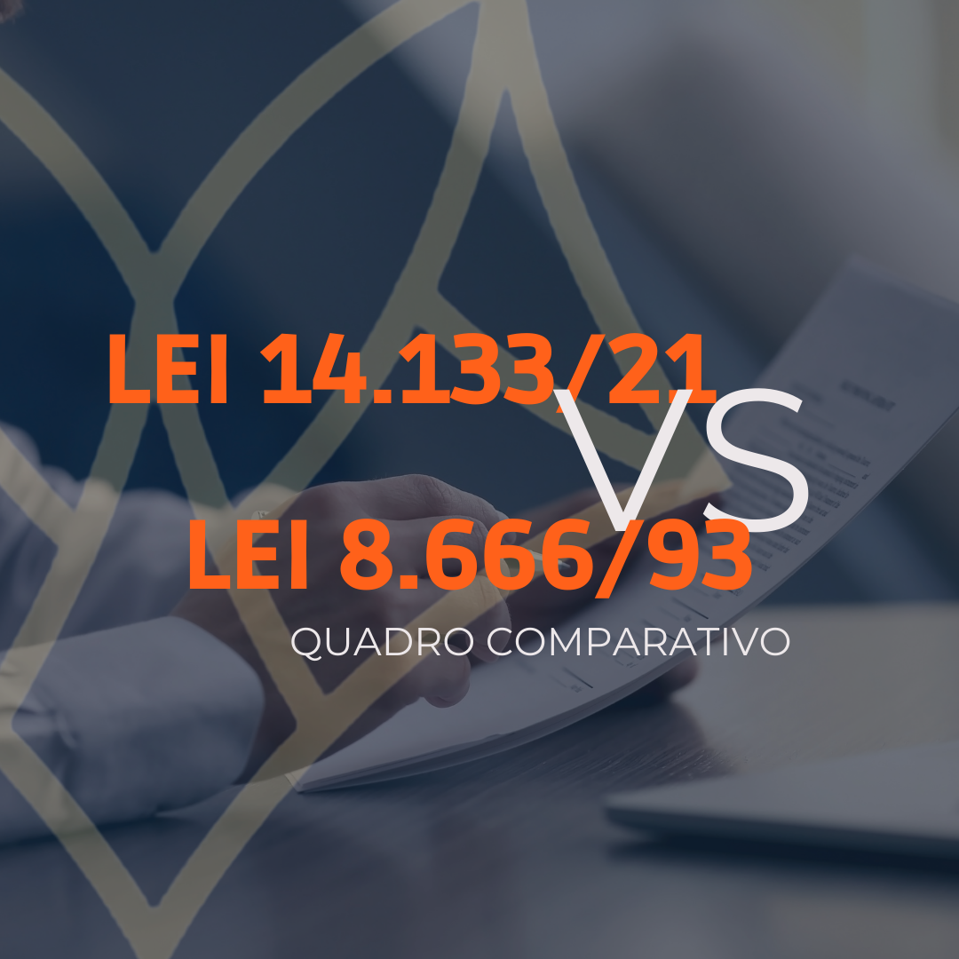 E-book – Quadro comparativo 14.133/21 vs Nova Lei de Licitações